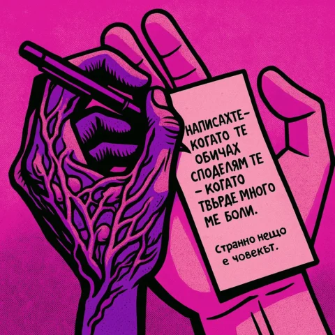 споделих те, ето